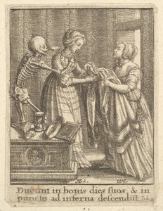 Brud, fra Dødedansen, 1651. av Wenceslaus Hollar