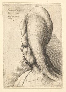 Byste av en deformert gammel kvinne med en tann, vendt mot venstre, 1665. av Wenceslaus Hollar