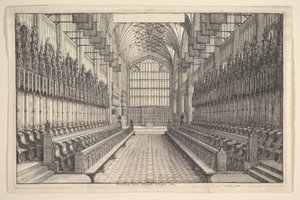 Kor og boder i St Georges Chapel, Windsor, 1660. av Wenceslaus Hollar