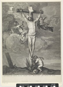 Kristus på korset med engler av Wenceslaus Hollar