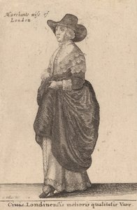 En kvinne av beste kvalitet i London, 1643. av Wenceslaus Hollar