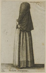 Dieppe kvinne av Wenceslaus Hollar
