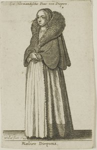 Dieppe kvinne av Wenceslaus Hollar