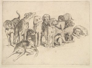 Elleve hunder, 1625-77. av Wenceslaus Hollar