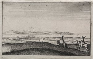 Engelsk utsikt: Isle of Wight fra Portsmouth. av Wenceslaus Hollar