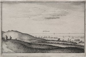 Engelsk utsikt: Old Shoreham, 1645. av Wenceslaus Hollar