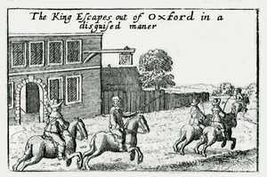 Flukt fra Charles I fra Oxford i forkledning av Wenceslaus Hollar
