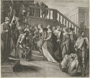 Ester før Ahasverus av Wenceslaus Hollar