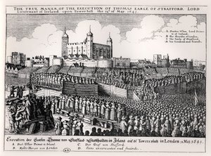 Henrettelsen av Strafford, 12. mai 1641 (gravering) (s/h-foto)