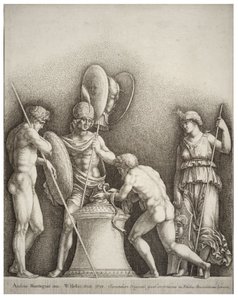 Fire klassiske figurer, etter Mantegna av Wenceslaus Hollar
