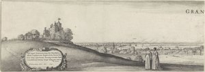 Utsikt over Greenwich (venstre tallerken) Greenwich (tittel på objekt) av Wenceslaus Hollar