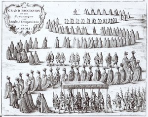 Grand Procession of the Sovereign and the Knights of the Garter i Windsor, 1672 av Wenceslaus Hollar