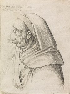 Grotesk profilerte en mann med hette av Wenceslaus Hollar