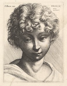 Hodet til en ung jente, 1645. av Wenceslaus Hollar