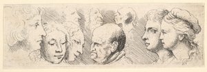 Hovedstudier, 1644-52. av Wenceslaus Hollar