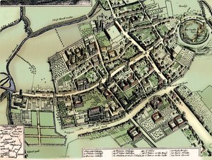 Hollars plan av Oxford, c1643 av Wenceslaus Hollar