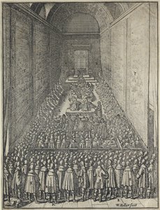 House of Lords, Palace of Westminster i London, ca. 1650 (radering) av Wenceslaus Hollar