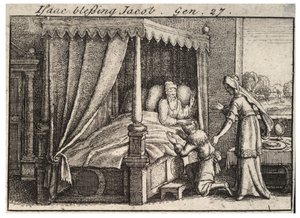 Isak velsigner Jakob. Tilstand 2 av Wenceslaus Hollar
