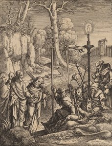 Jesus konfronterer sine kritikere. av Wenceslaus Hollar