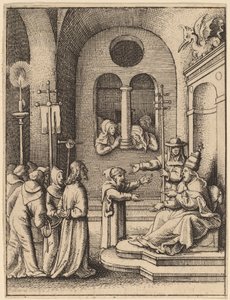 Jesus igjen foran Kaifas av Wenceslaus Hollar