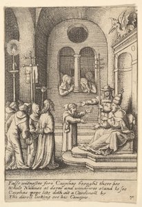 Jesus igjen før Kaifas, 1625-77. av Wenceslaus Hollar