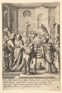 Jesus før Annas, 1625-77. av Wenceslaus Hollar