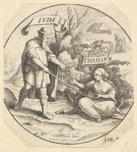 Juda og Tamar, 1640. av Wenceslaus Hollar