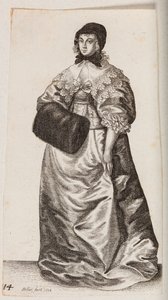 Kvinne med kyse og muffe av Wenceslaus Hollar