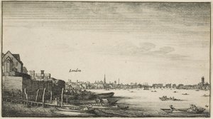 London sett fra Themsen ved Milford Staris under Arundel House av Wenceslaus Hollar