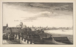 London fra Arundel House, kopi, 1600-tallet. av Wenceslaus Hollar