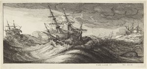 Marinemaleri i storm av Wenceslaus Hollar