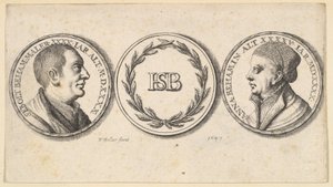 Medaljonger med portretter av Sebald Beham og Anna Beham, 1647. av Wenceslaus Hollar