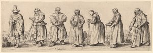 Menn og kvinnelige tiggere. av Wenceslaus Hollar