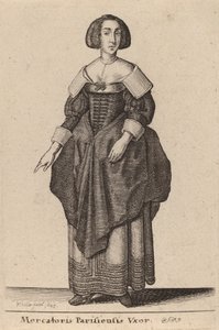 Kone til en Paris-kjøpmann, 1643. av Wenceslaus Hollar