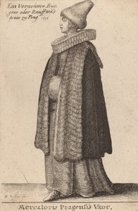 Vxor av handelsmannen i Praha, 1642. av Wenceslaus Hollar