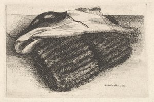 Muff, hvitt tørkle og maske, 1642. av Wenceslaus Hollar