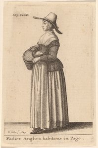 En engelsk kvinne som bor i en landsby av Wenceslaus Hollar