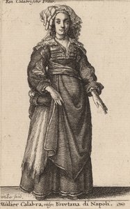 Mulier Calabra, Vulgo, Foretana fra Napoli. av Wenceslaus Hollar