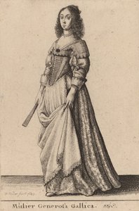 En sjenerøs fransk kvinne, 1643. av Wenceslaus Hollar