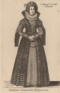 En spansk sjenerøs kvinne, 1644. av Wenceslaus Hollar
