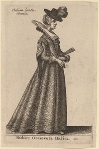 En sjenerøs italiensk kvinne av Wenceslaus Hollar