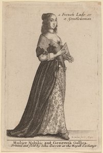 En edel eller sjenerøs fransk kvinne av Wenceslaus Hollar