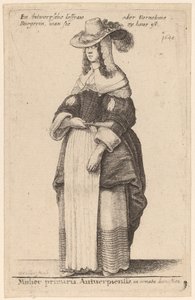 Kvinnelig statsminister i Antwerpen, i hjemlig dekorasjon av Wenceslaus Hollar