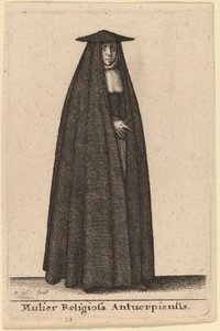 Religiøs kvinne fra Antwerpen av Wenceslaus Hollar