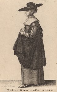 Kvinnen i Wien, Østerrike, 1643. av Wenceslaus Hollar