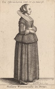 En kvinne fra Wien hjemme, 1649. av Wenceslaus Hollar