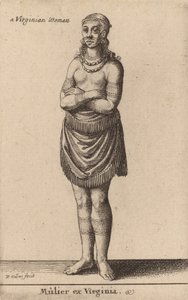 En kvinne fra Virginia. av Wenceslaus Hollar
