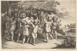 Ni små gutter, 1625-77. av Wenceslaus Hollar