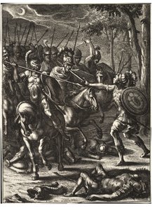 Nisus dreper Volscens. Tilstand 2 av Wenceslaus Hollar