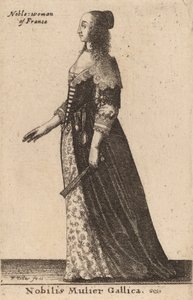 En edel fransk kvinne. av Wenceslaus Hollar